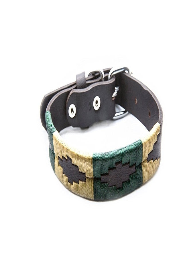 Skora Leather Dog Collar & Stylish Dog Belt (Black with Brown Padding, Large) - Image 1
